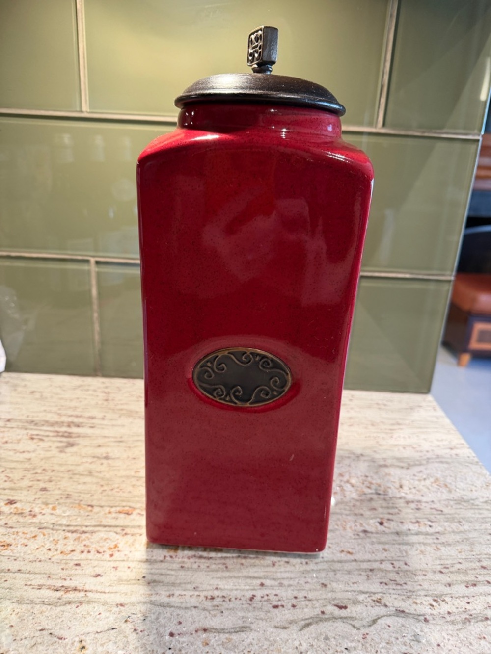 Pier 1 Large Red Canister NWT